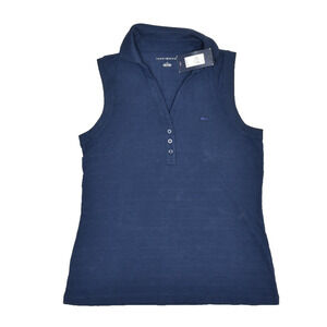 NEW Tommy Hilfiger Women's Blue Sleeveless Polo Shirt Size M NWT